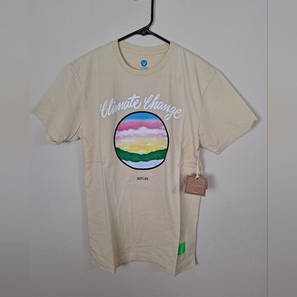 NWT VAST Men’s Short Sleeve Climate Change Graphic Tee Shirt - Picture 2 of 6
